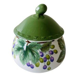 Nikko Sugar Bowl Napa Valley Purple Grape Green Vine Tableware